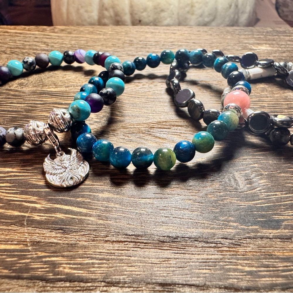 Ryze Staxx 2025 Collection Beaded Bracelet Set with Silver Charm